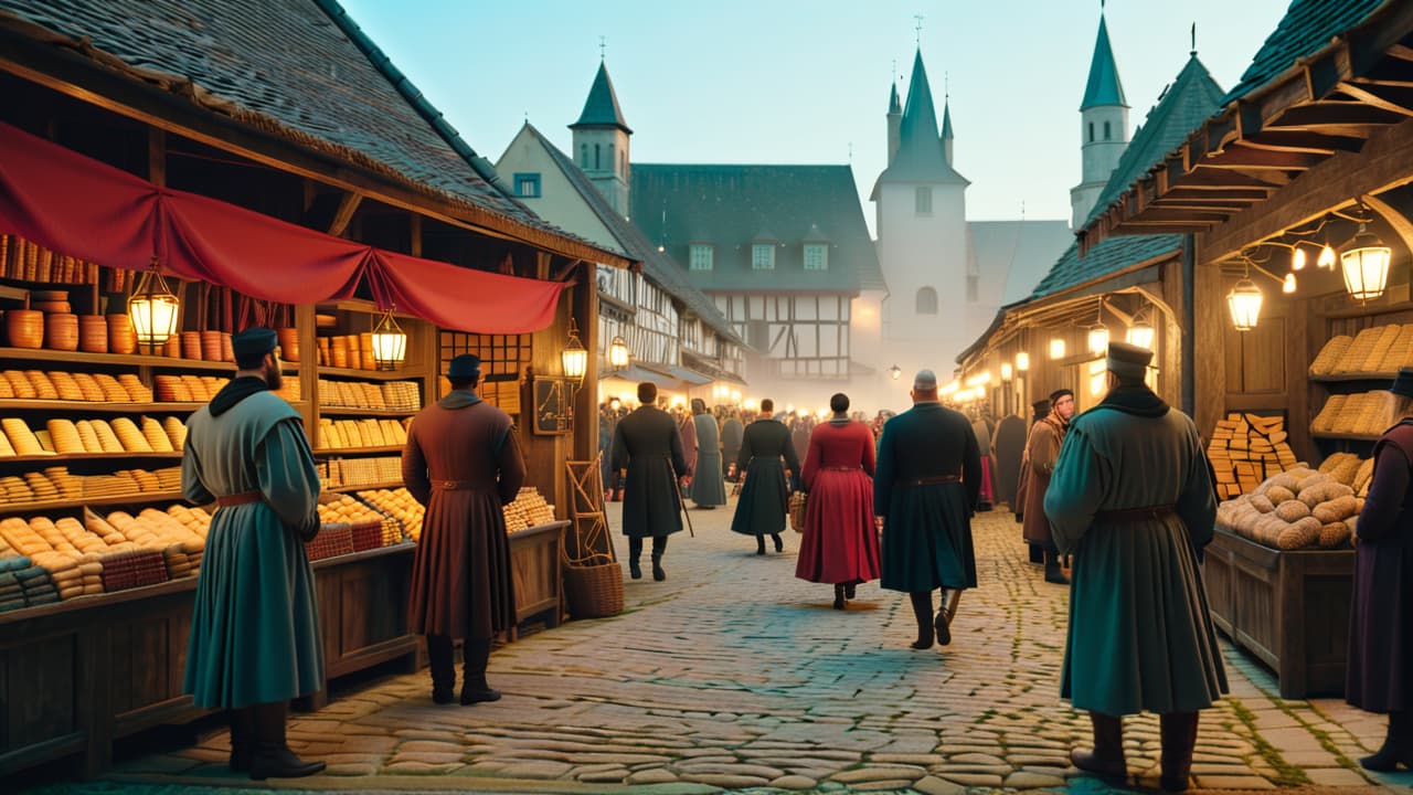  a split scene depicting a vibrant medieval marketplace on one side, rich with authentic clothing and goods, and a cozy, modern reading nook on the other, filled with historical novels and artifacts. hyperrealistic, full body, detailed clothing, highly detailed, cinematic lighting, stunningly beautiful, intricate, sharp focus, f/1. 8, 85mm, (centered image composition), (professionally color graded), ((bright soft diffused light)), volumetric fog, trending on instagram, trending on tumblr, HDR 4K, 8K