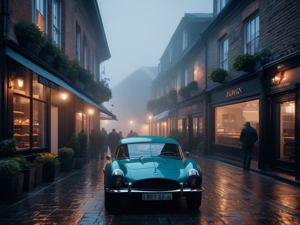  a realistic image of a vibrant cafe with multiple people including someone being served a coffee. outside is a rainy day on a cobbled street. 8k, hdr. hyperrealistic, full body, detailed clothing, highly detailed, cinematic lighting, stunningly beautiful, intricate, sharp focus, f/1. 8, 85mm, (centered image composition), (professionally color graded), ((bright soft diffused light)), volumetric fog, trending on instagram, trending on tumblr, HDR 4K, 8K