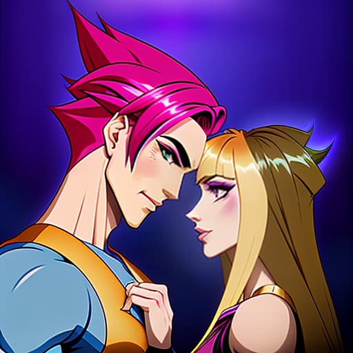  "A man from Winx Riven. Riven's hair is magenta, smoothly combed back and up in an unusual hairstyle. His eyes are a blue violet color. The guy with muscular build doesn't shy away from showing it, usually wearing clothes with short sleeves.", (rough brush strokes: 1.5), [soft impressionist brush strokes:1.2], blinding light, canvas texture, muted colors, by Brent Heighton, by Richard Schmid hyperrealistic, full body, detailed clothing, highly detailed, cinematic lighting, stunningly beautiful, intricate, sharp focus, f/1. 8, 85mm, (centered image composition), (professionally color graded), ((bright soft diffused light)), volumetric fog, trending on instagram, trending on tumblr, HDR 4K, 8K