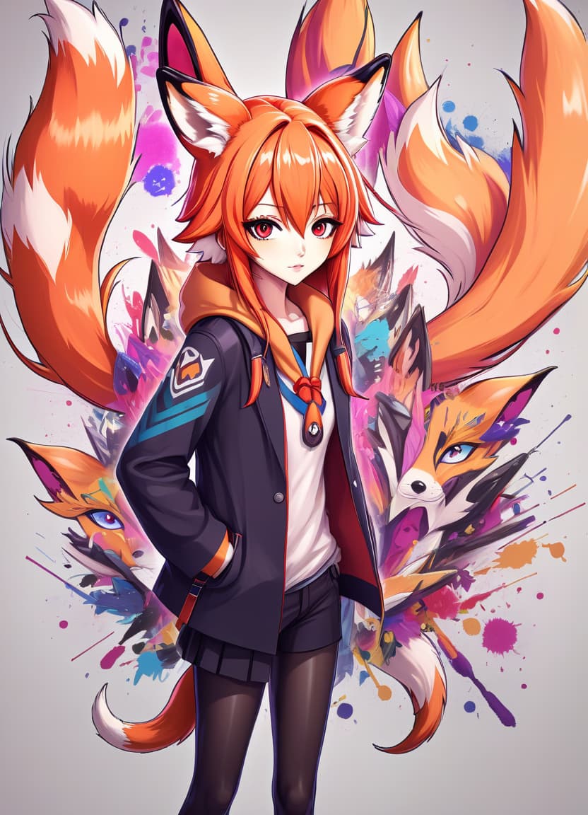  anime artwork draw fox ears on my head . anime style, key visual, vibrant, studio anime, highly detailed