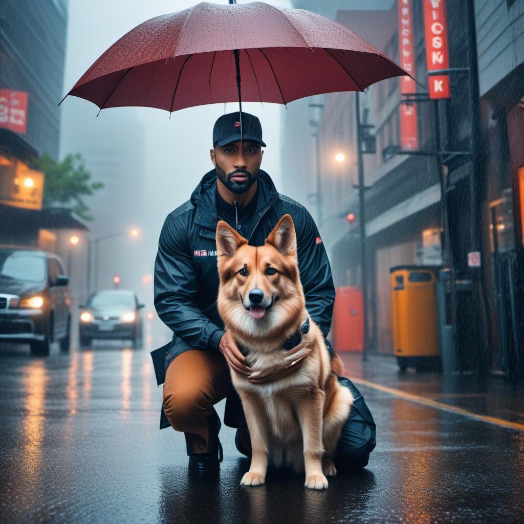  pet supplies delivery services during rainy days , ((realistic)) hyperrealistic, full body, detailed clothing, highly detailed, cinematic lighting, stunningly beautiful, intricate, sharp focus, f/1. 8, 85mm, (centered image composition), (professionally color graded), ((bright soft diffused light)), volumetric fog, trending on instagram, trending on tumblr, HDR 4K, 8K