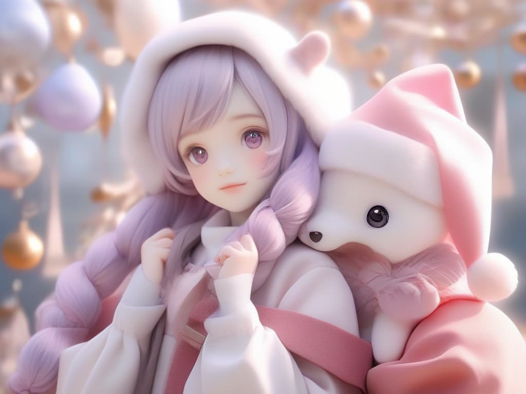  cute boy, santa cosplay, lavender pink hair, masterpiece, best quality,8k,ultra detailed,high resolution,an extremely delicate and beautiful,hyper detail