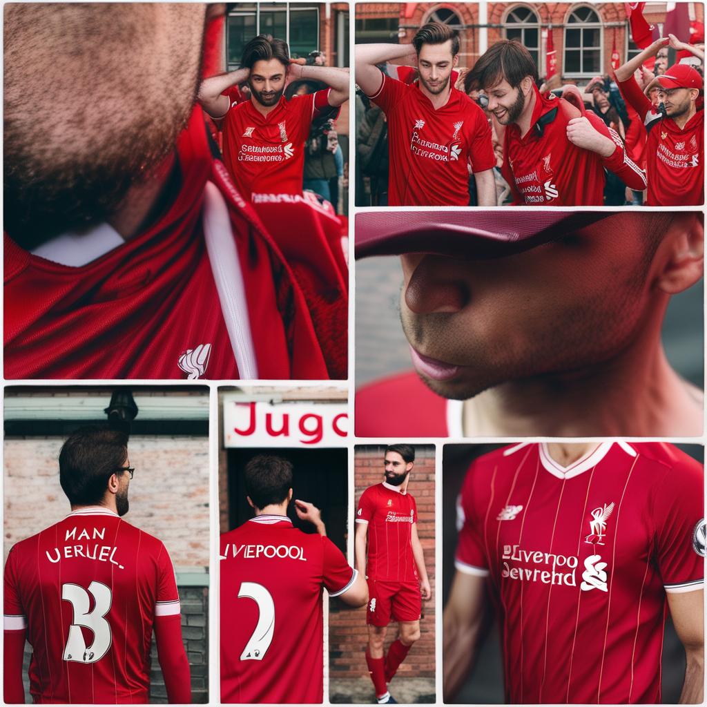  man wearing liverpool jersey