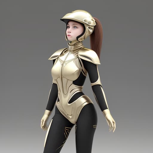  girl, human nature, wears biological armor, shell, fully enclosed helmet, (solo: 1.5), dynamic, best quality, masterpiece, c4d, ponytail.