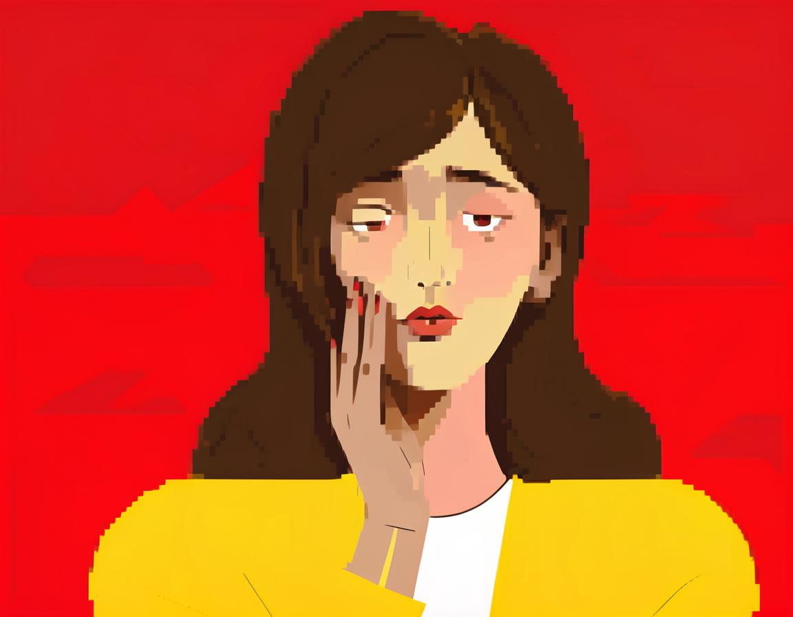  constructivist style the girl has a thoughtful surprised face, she stands on a red background in yellow clothes, girl illustration sketch sketch . geometric shapes, bold colors, dynamic composition, propaganda art style