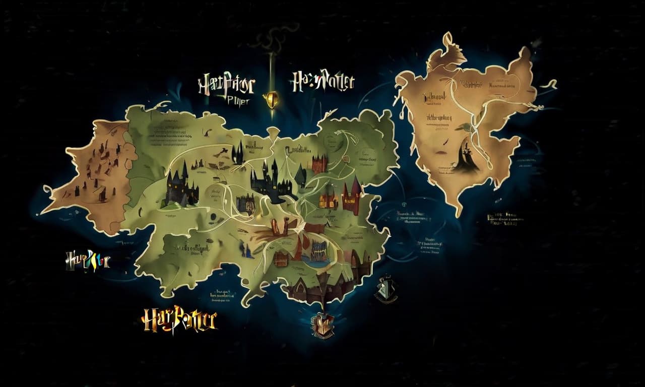  a map from harry potter on a dark background