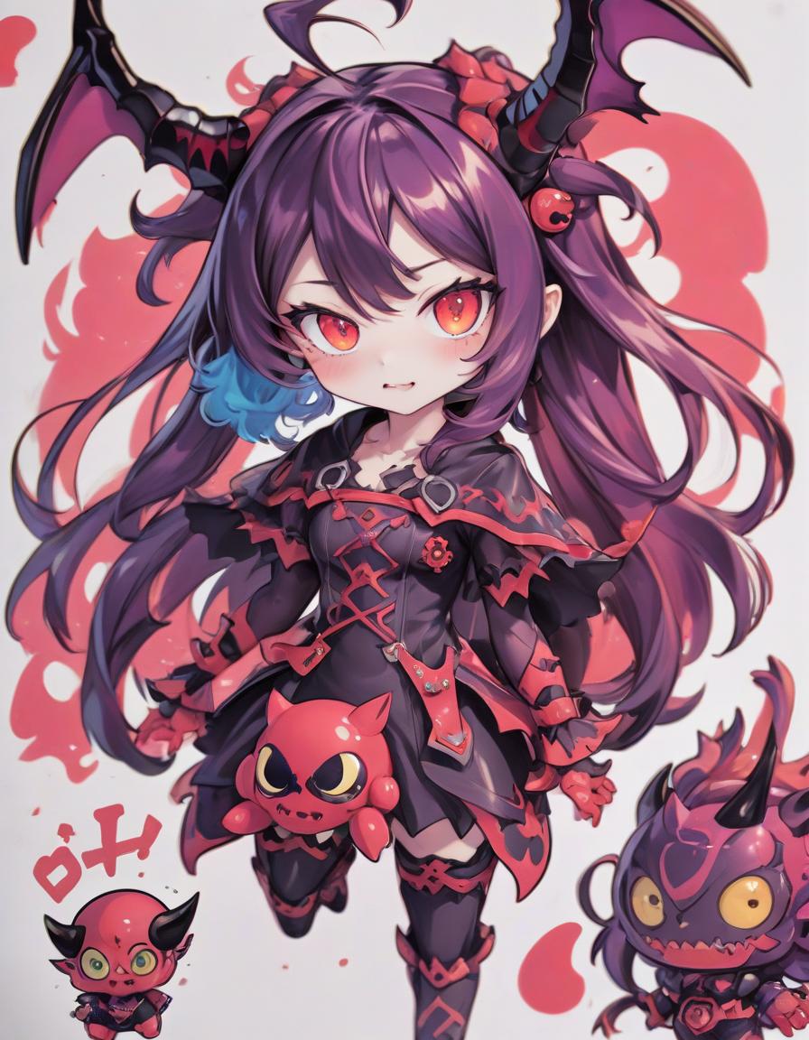  anime artwork demon toy . anime style, key visual, vibrant, studio anime, highly detailed, sticker