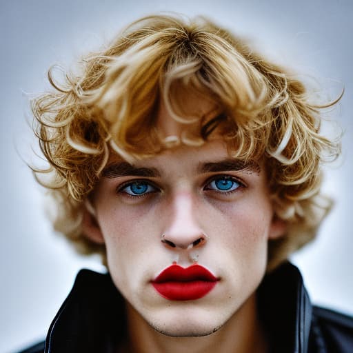 portrait+ style Russian LGBT queer skater blonde hunk dude face