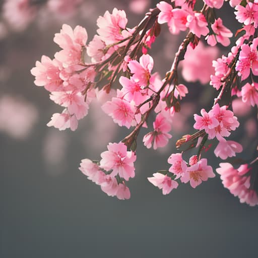  a close up of a flower on a branch, front page of art station, lush sakura, without text, within radiate connection, flowers with very long petals, perfect focus, ratio 16:9, by Nōami, fiibonacci, landscape wallpaper, an ai generated image, inspired by Lilia Alvarado hyperrealistic, full body, detailed clothing, highly detailed, cinematic lighting, stunningly beautiful, intricate, sharp focus, f/1. 8, 85mm, (centered image composition), (professionally color graded), ((bright soft diffused light)), volumetric fog, trending on instagram, trending on tumblr, HDR 4K, 8K