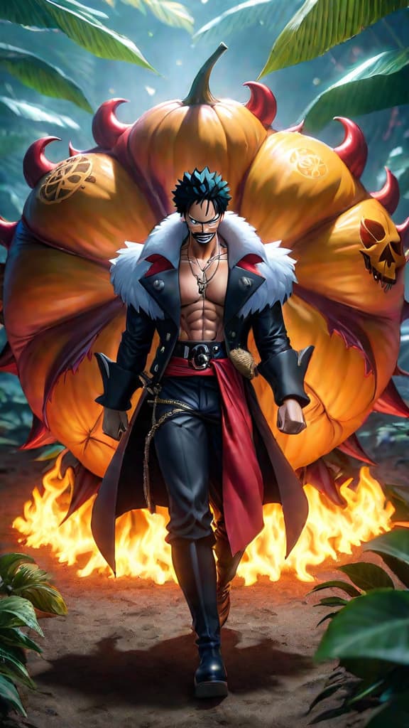  an anime image depicting sinister origins of devil fruits in one piece, unraveling a chilling possibility. hyperrealistic, full body, detailed clothing, highly detailed, cinematic lighting, stunningly beautiful, intricate, sharp focus, f/1. 8, 85mm, (centered image composition), (professionally color graded), ((bright soft diffused light)), volumetric fog, trending on instagram, trending on tumblr, HDR 4K, 8K