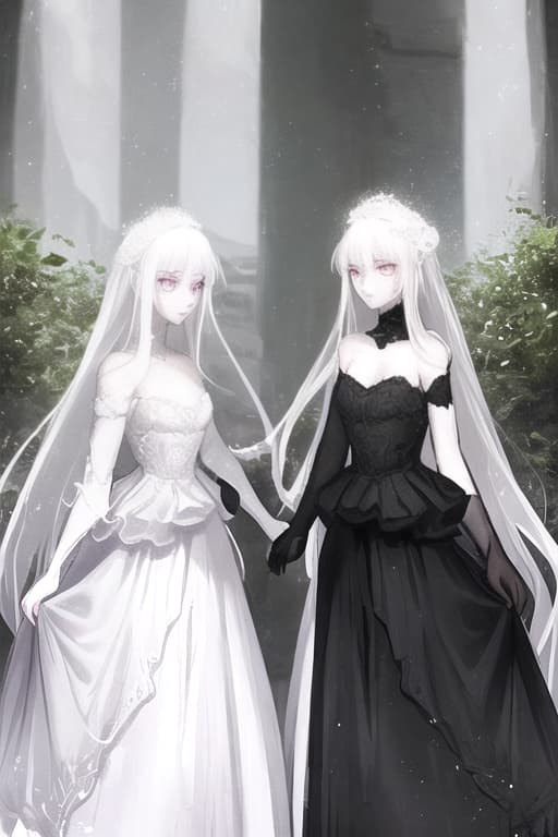  A is a and she have white hair and she has a white eyes and a white dress and she is a beautiful 
