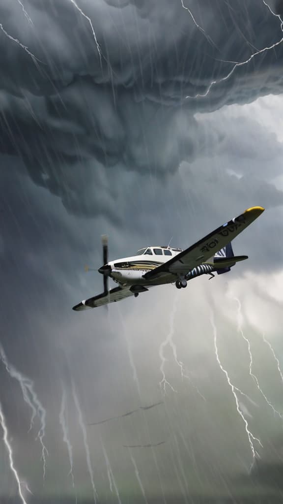  flying through a storm