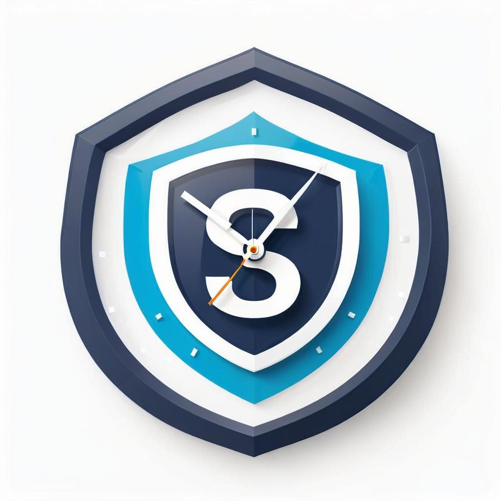  a clock without numbers with the letter s in the middle, (logo), energetic, strong, dynamic, bold, athletic, mascot, shield, bright colors, action oriented, competitive