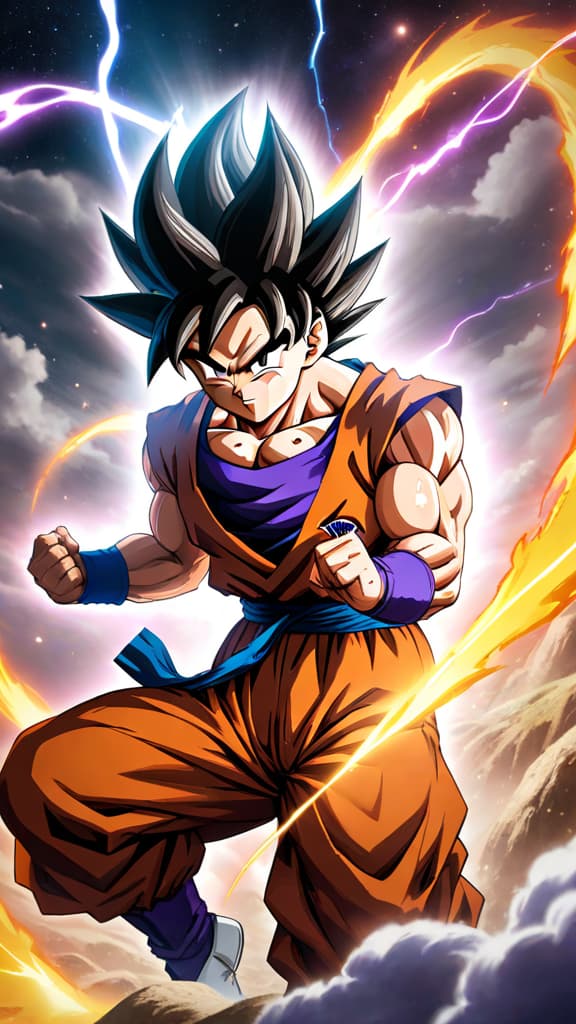  anime art: goku faces frieza, super saiyan power clashes against an enemy set on annihilation. hyperrealistic, full body, detailed clothing, highly detailed, cinematic lighting, stunningly beautiful, intricate, sharp focus, f/1. 8, 85mm, (centered image composition), (professionally color graded), ((bright soft diffused light)), volumetric fog, trending on instagram, trending on tumblr, HDR 4K, 8K