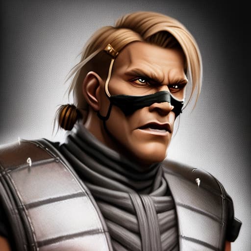 portrait+ style mortal Kombat actor blonde hunk dude face