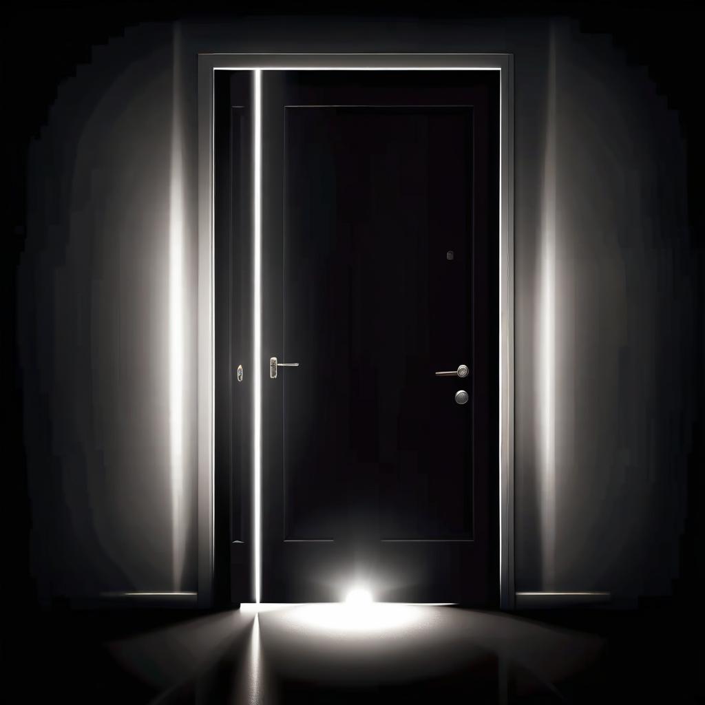  door in the dark with a dazzling white light