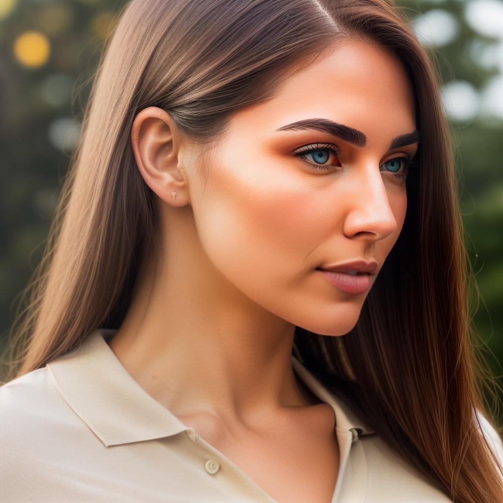  (((realistic full torso frontal head shot of a light beige to medium tan skin tone woman))), beatrice nina wolf, ((caucasian heritage)), immature face, blue eye color, ((straight hair style)), ((red hair color)), ((athletic body type)), medium size, athletic size, (immature straight narrow nose), (immature high cheekbones), (immature smooth jawline), (immature full lips), (immature wide forehead), (immature even eyebrows), (immature pointed chin), standing straight looking directly into the camera,((wearing fitted polo shirt with deep v neck and monogrammed pocket)), backyard in background, 1girl, best quality, highest quality, award winning photo, masterpiece, raw, professional photography, photorealism, sharp focus, cinem hyperrealistic, full body, detailed clothing, highly detailed, cinematic lighting, stunningly beautiful, intricate, sharp focus, f/1. 8, 85mm, (centered image composition), (professionally color graded), ((bright soft diffused light)), volumetric fog, trending on instagram, trending on tumblr, HDR 4K, 8K