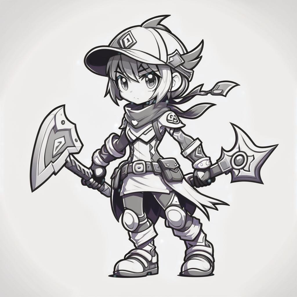  line art drawing ranger character from platformer game, same nightmare. anime style . professional, sleek, modern, minimalist, graphic, line art, vector graphics