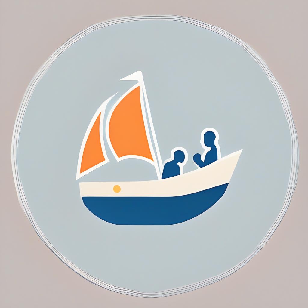  app icon of outline of person swimming with sailboats in background