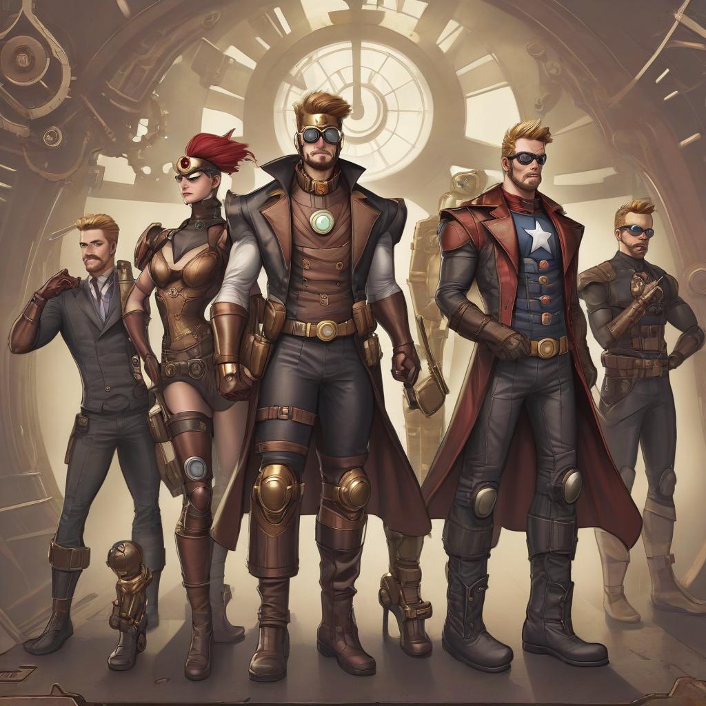  avengers in steampunk style