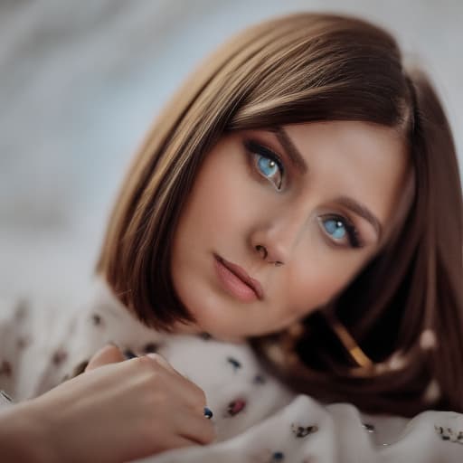 portrait+ style Russian queer TV actress brunette female face