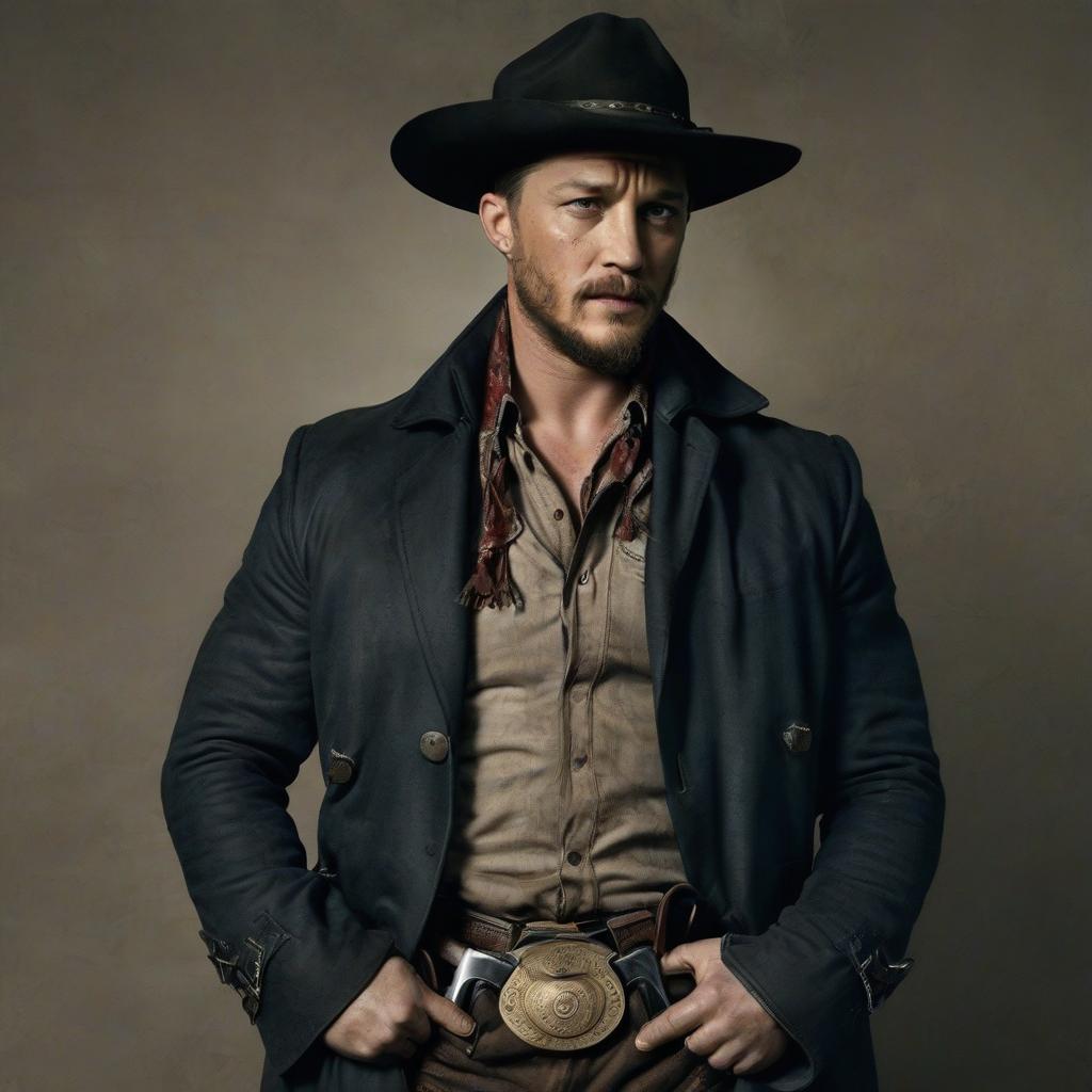  cowboy, tom hardy, full height, hat, revolver