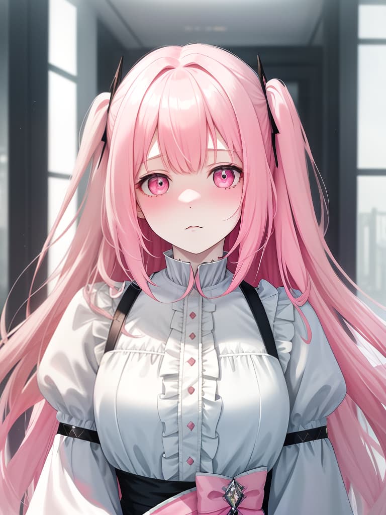  pale girl, fluffy atmosphere, troubled face, front face, pale pink color, beautiful girl, girl, masterpiece, best quality,8k,ultra detailed,high resolution,an extremely delicate and beautiful,hyper detail