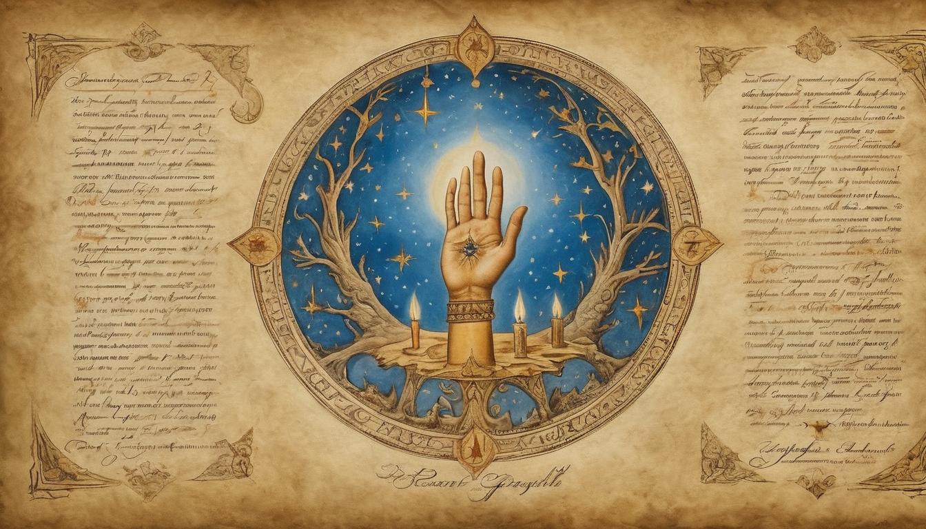  on parchment, surrealism++, celestial hand, extended, ready to bless, radiant glow, divine light, blessings, heavenly, benevolent(mysterious, provocative, symbolic)++