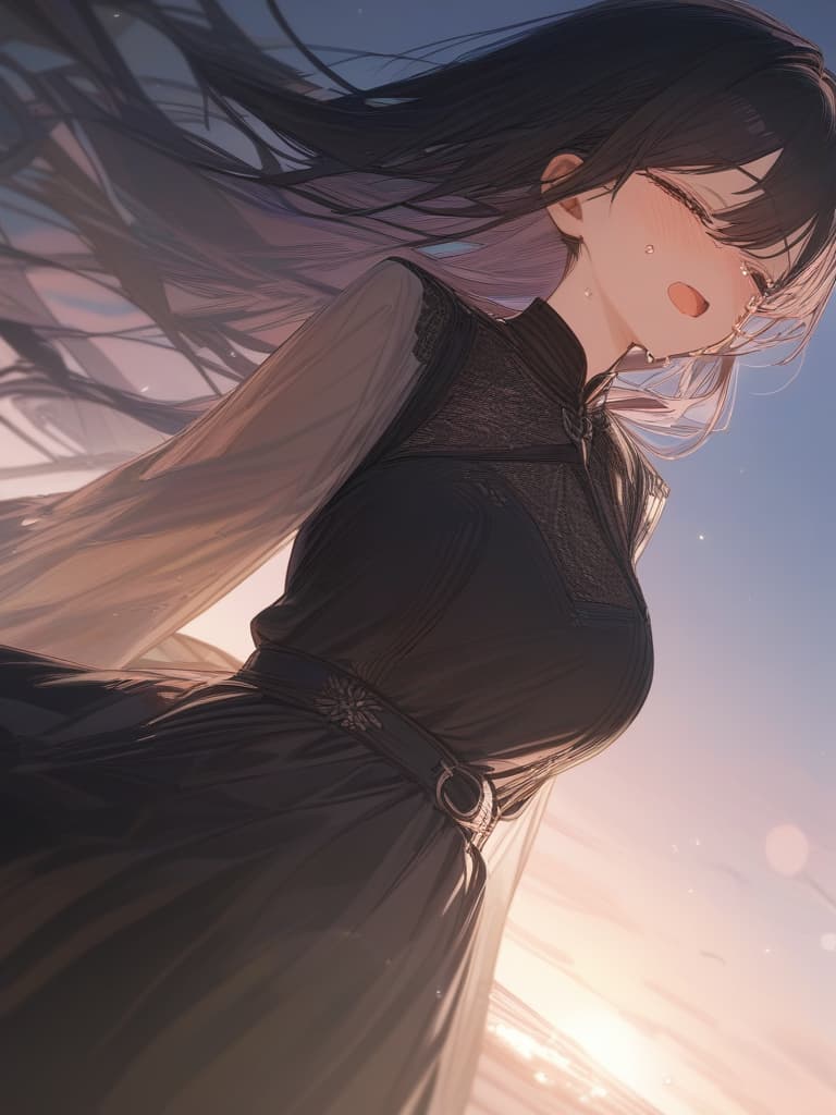  sea, crying, girl, dress, masterpiece, best quality,8k,ultra detailed,high resolution,an extremely delicate and beautiful,hyper detail