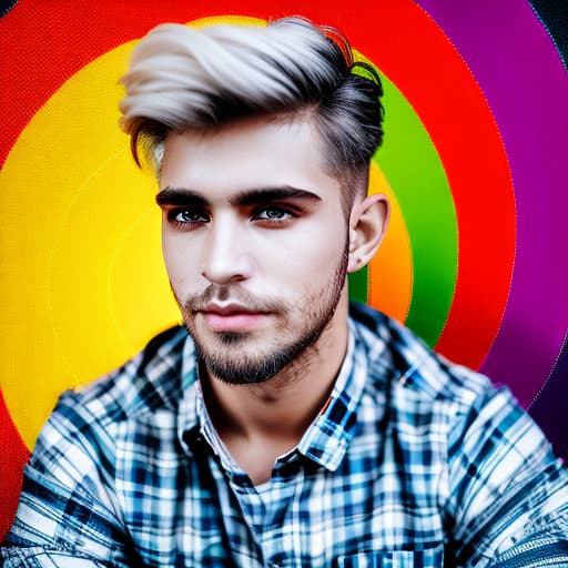 portrait+ style Russian LGBT queer voice actor blonde hunk dude face