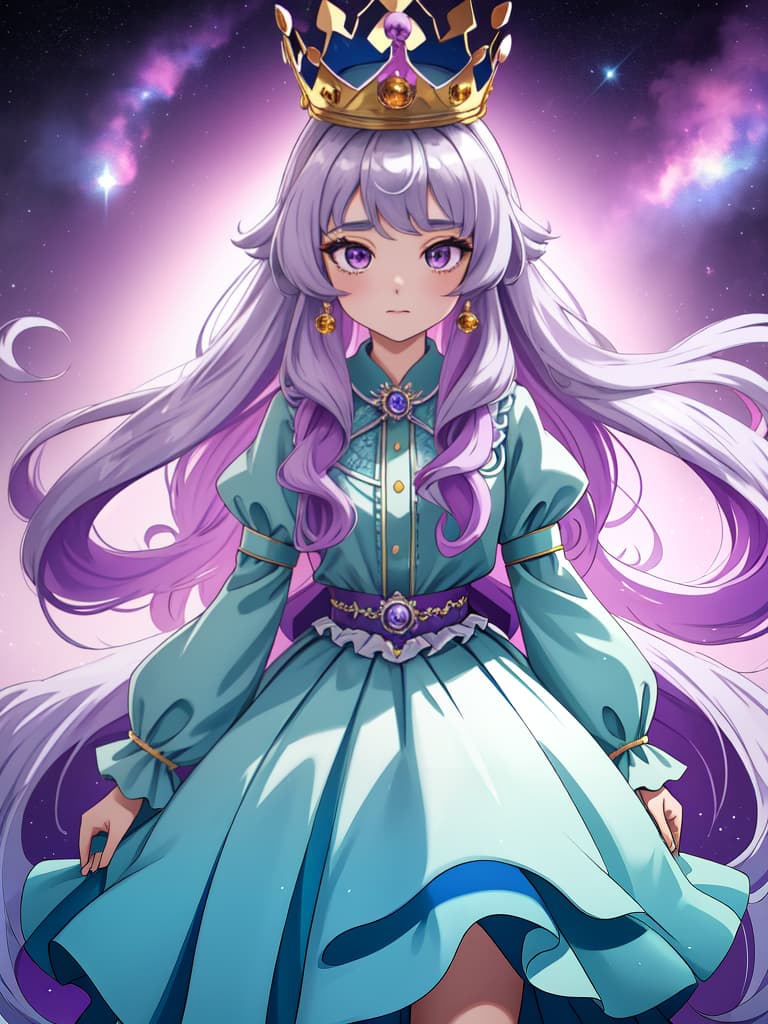  there is god, crown, genki, princess, beautiful, hair gradation, long skirt, crown silver, young lady, koala, purple, masterpiece, best quality,8k,ultra detailed,high resolution,an extremely delicate and beautiful,hyper detail