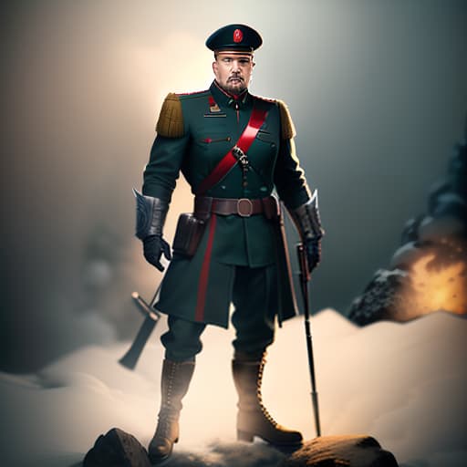  soviet soldier, man, one, character, full body, concept design, sheet, ultra wide view, ultra detailed hyperrealistic, full body, detailed clothing, highly detailed, cinematic lighting, stunningly beautiful, intricate, sharp focus, f/1. 8, 85mm, (centered image composition), (professionally color graded), ((bright soft diffused light)), volumetric fog, trending on instagram, trending on tumblr, HDR 4K, 8K