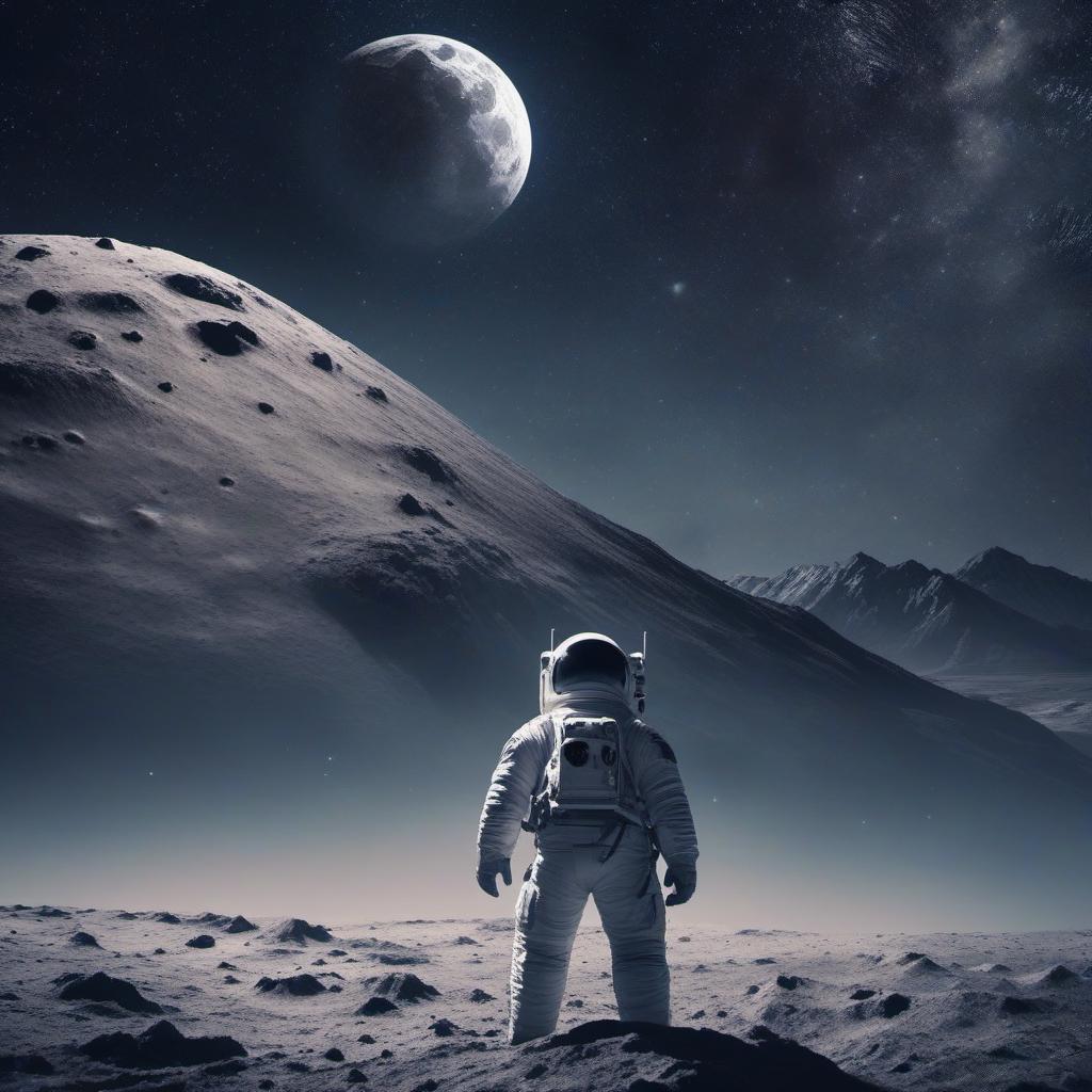  alone on the moon , stars , univers , profile image style