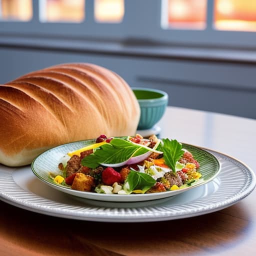  a wide shaped platinum goblet with a thick stem next to a plate of halal bread that has not been sliced hyperrealistic, full body, detailed clothing, highly detailed, cinematic lighting, stunningly beautiful, intricate, sharp focus, f/1. 8, 85mm, (centered image composition), (professionally color graded), ((bright soft diffused light)), volumetric fog, trending on instagram, trending on tumblr, HDR 4K, 8K