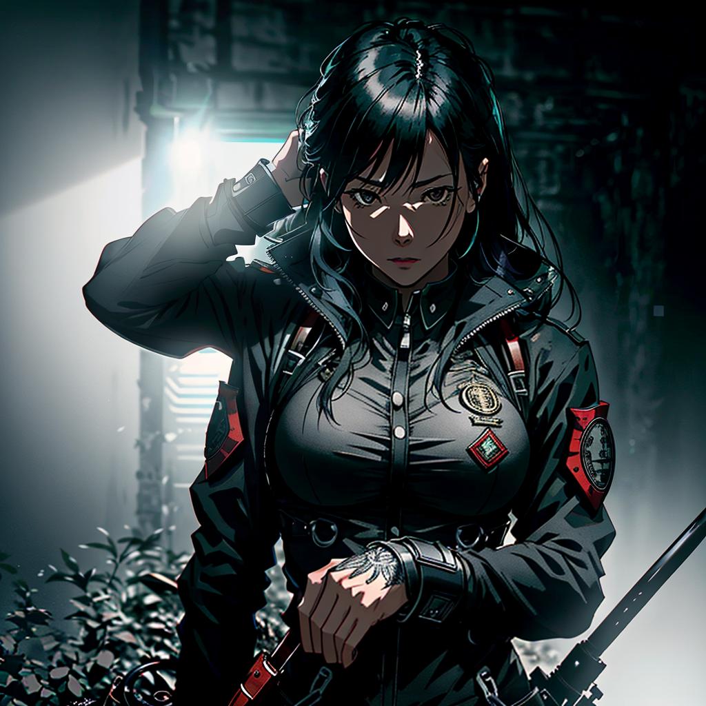  a young orphan with a determined expression, inspired by kaiu shirai's art style, featuring dark, gritty tones, and intricate details on the orphanage setting. incorporate the iconic grace field house emblem on the character's uniform and a dynamic pose showcasing their survival skills. hyperrealistic, full body, detailed clothing, highly detailed, cinematic lighting, stunningly beautiful, intricate, sharp focus, f/1. 8, 85mm, (centered image composition), (professionally color graded), ((bright soft diffused light)), volumetric fog, trending on instagram, trending on tumblr, HDR 4K, 8K