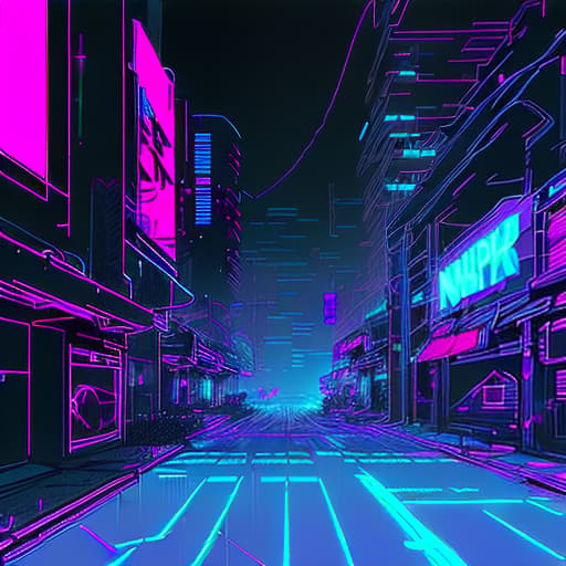 nvinkpunk generate a cyberpunk background with neon in the dark