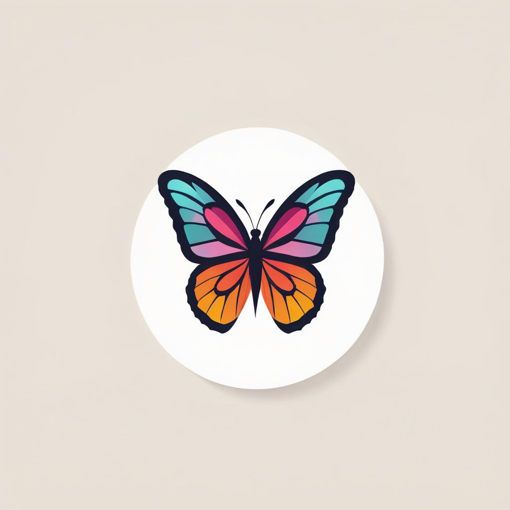  1 girl with makeup as the body of a butterfly, (logo), clean, contemporary, bold, minimalist, geometric shapes, sans serif font, bright colors, dynamic, innovative