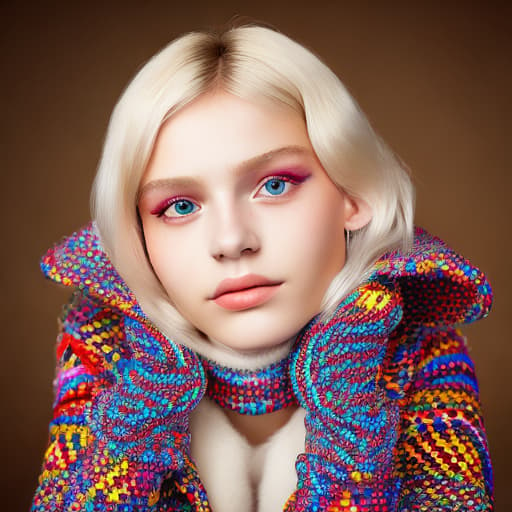 portrait+ style Russian LGBT queer model blonde female face