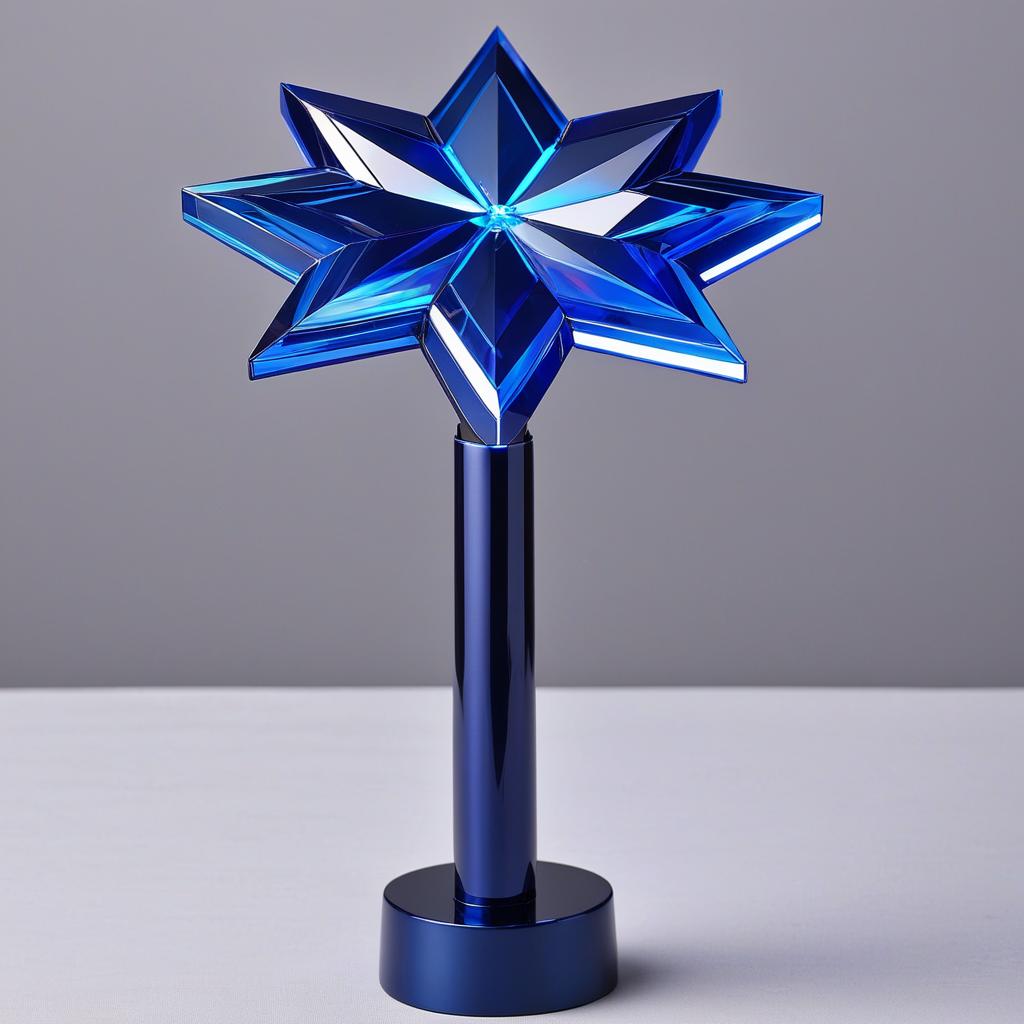  k pop lightstick dark blue starlights with box, award winning, professional, highly detailed, masterpiece