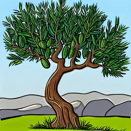  Cartoon olive tree