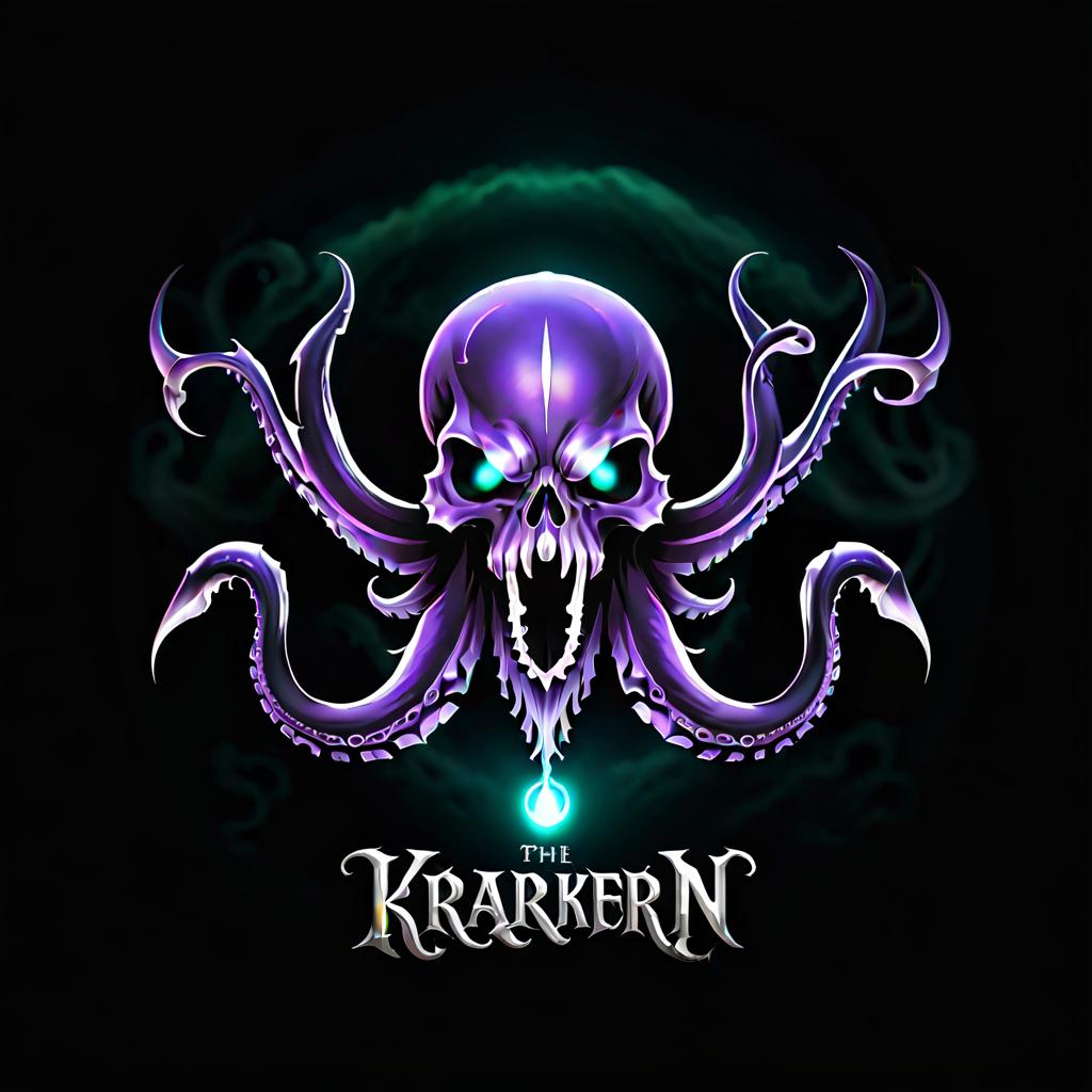  macabre style beautiful logo with kraken craft . dark, gothic, grim, haunting, highly detailed, logo hyperrealistic, full body, detailed clothing, highly detailed, cinematic lighting, stunningly beautiful, intricate, sharp focus, f/1. 8, 85mm, (centered image composition), (professionally color graded), ((bright soft diffused light)), volumetric fog, trending on instagram, trending on tumblr, HDR 4K, 8K