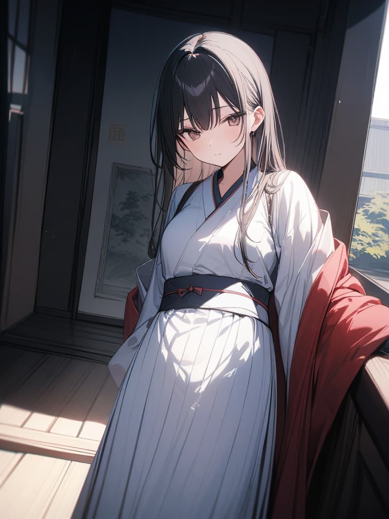  a young japanese woman with a big that seems to be pretty, cute, cute, a kimono, a young japanese woman, black hair, woman., masterpiece, best quality,8k,ultra detailed,high resolution,an extremely delicate and beautiful,hyper detail