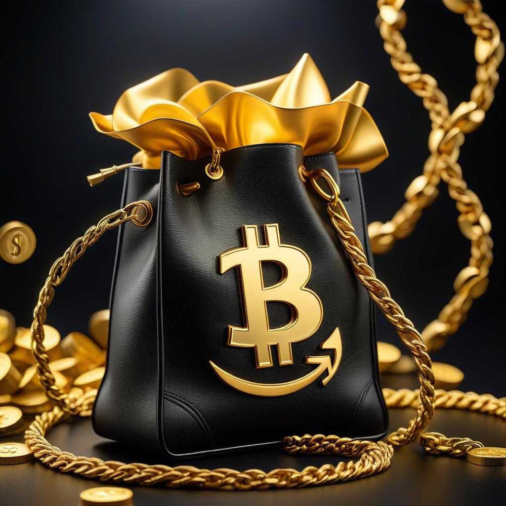  create a gold colored bag with a dollar symbol on a black background hyperrealistic, full body, detailed clothing, highly detailed, cinematic lighting, stunningly beautiful, intricate, sharp focus, f/1. 8, 85mm, (centered image composition), (professionally color graded), ((bright soft diffused light)), volumetric fog, trending on instagram, trending on tumblr, HDR 4K, 8K