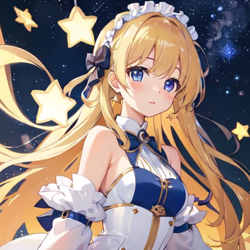  master piece , best quality,cute girl starry sky