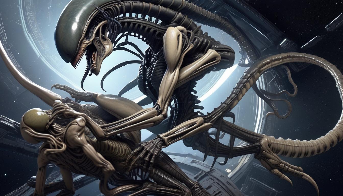  xenomorph, monster, space, realism, horror, bio, mechanics, ancient egypt