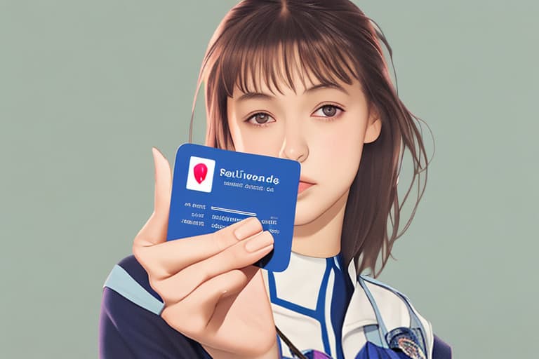  Hand holding an id card