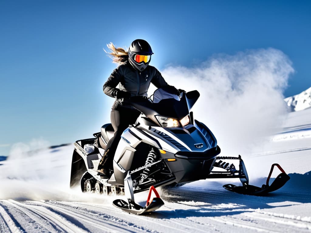  a naked woman having fun riding a polaris snowmobile, a natural beauty, an athletic body hyperrealistic, full body, detailed clothing, highly detailed, cinematic lighting, stunningly beautiful, intricate, sharp focus, f/1. 8, 85mm, (centered image composition), (professionally color graded), ((bright soft diffused light)), volumetric fog, trending on instagram, trending on tumblr, HDR 4K, 8K