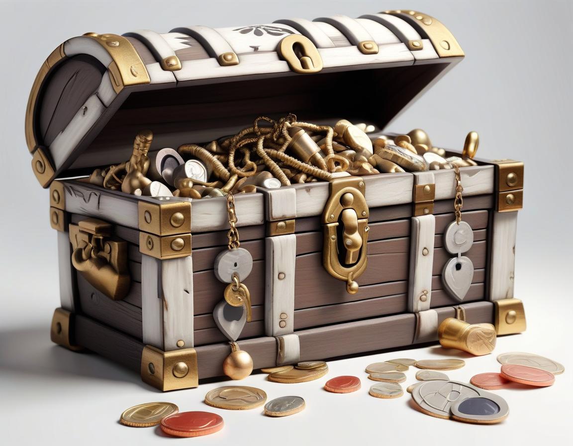  a treasure chest. white background.