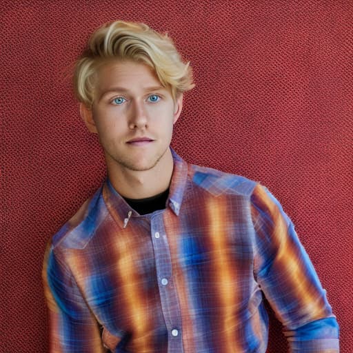 portrait+ style Nickelodeon star queer blonde hunk dude face