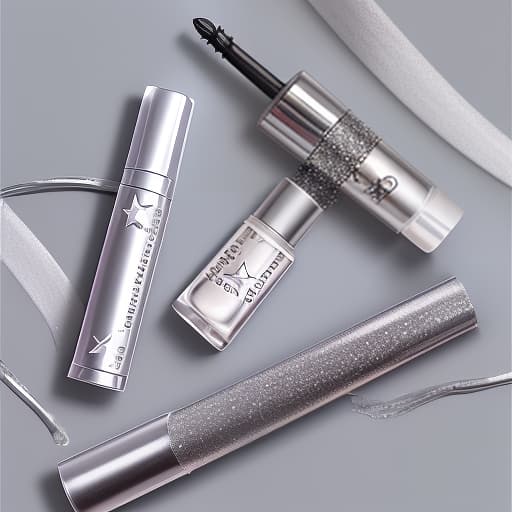  packaging silver mascara with a star